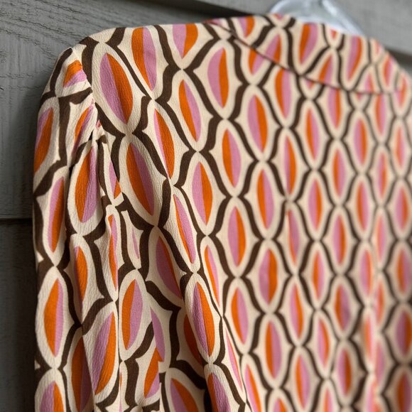 Velvet by Graham & Spencer Wrap Dress | Geometric Print | Size S | Made in USA - Picture 8 of 10